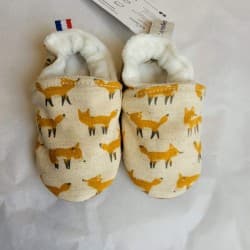 Chaussons "Renards beige" 17-18 (3 à 9 mois)