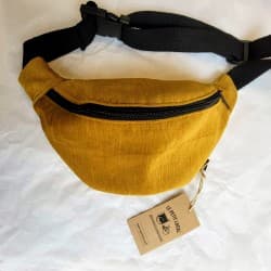 Sac banane en velours "moutarde" - Taille M - fait main
