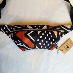 Sac banane Wax "géométrique" - Taille M - fait main