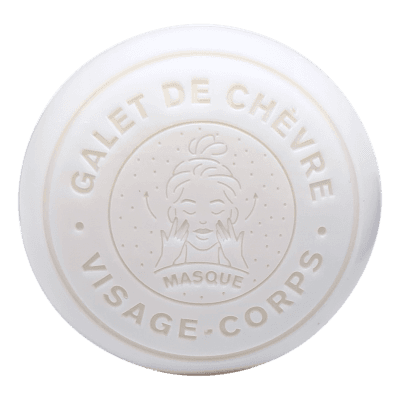 Savon rond visage et corp au lait de chèvre et argile blanche - label chèvre en provence