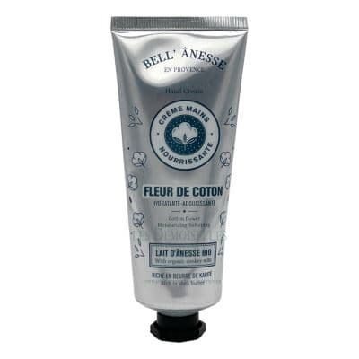 Crème mains fleur de coton au lait d'ânesse bio 75ml - bell' ânesse en provence