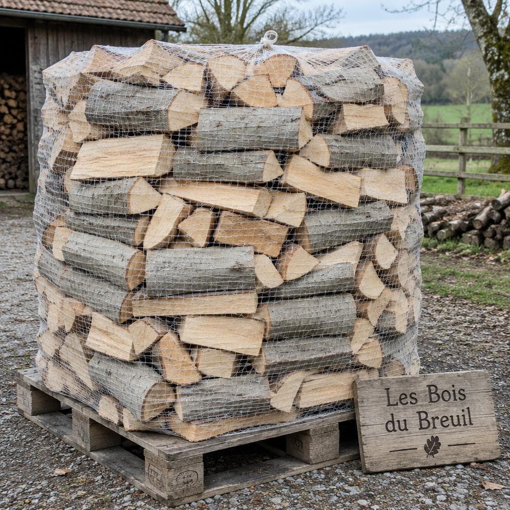 Bois de chauffage hêtre & charme 100 % – 2 stères – bûches 33 cm – sec et étuvé