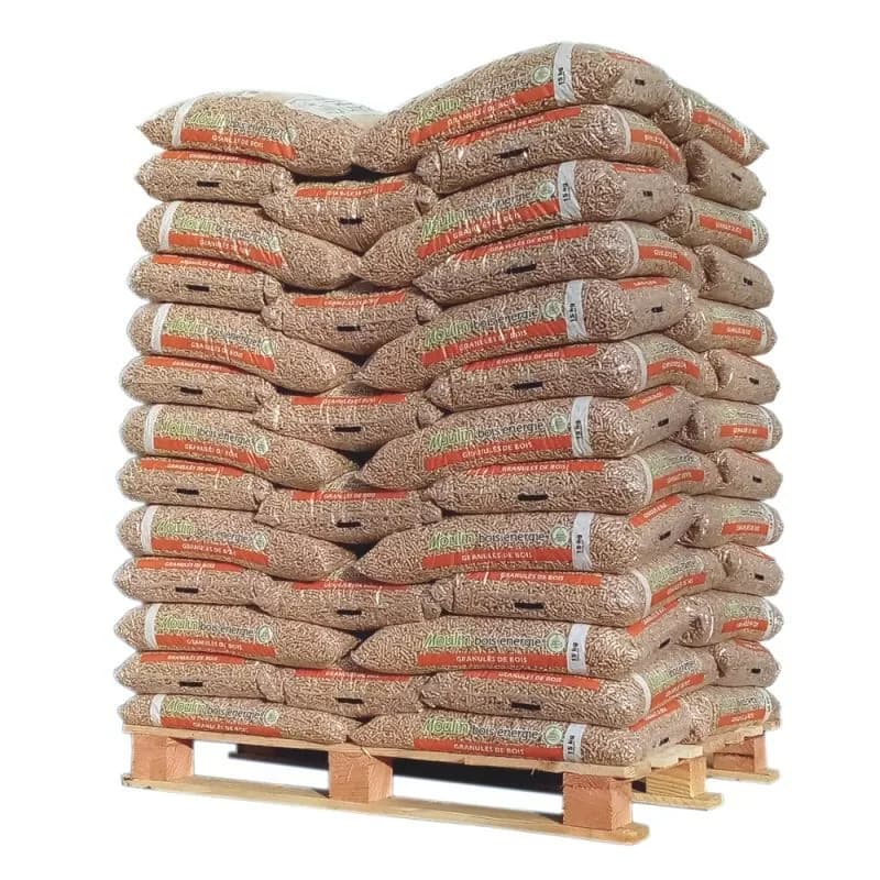 Palette de Pellets Moulin Bois Énergie – 65 Sacs de 15 kg (975 kg)