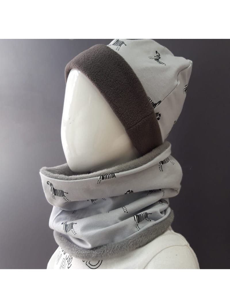 Snood et Beanie Zèbre 5 - 10 ans Snood + Beanie