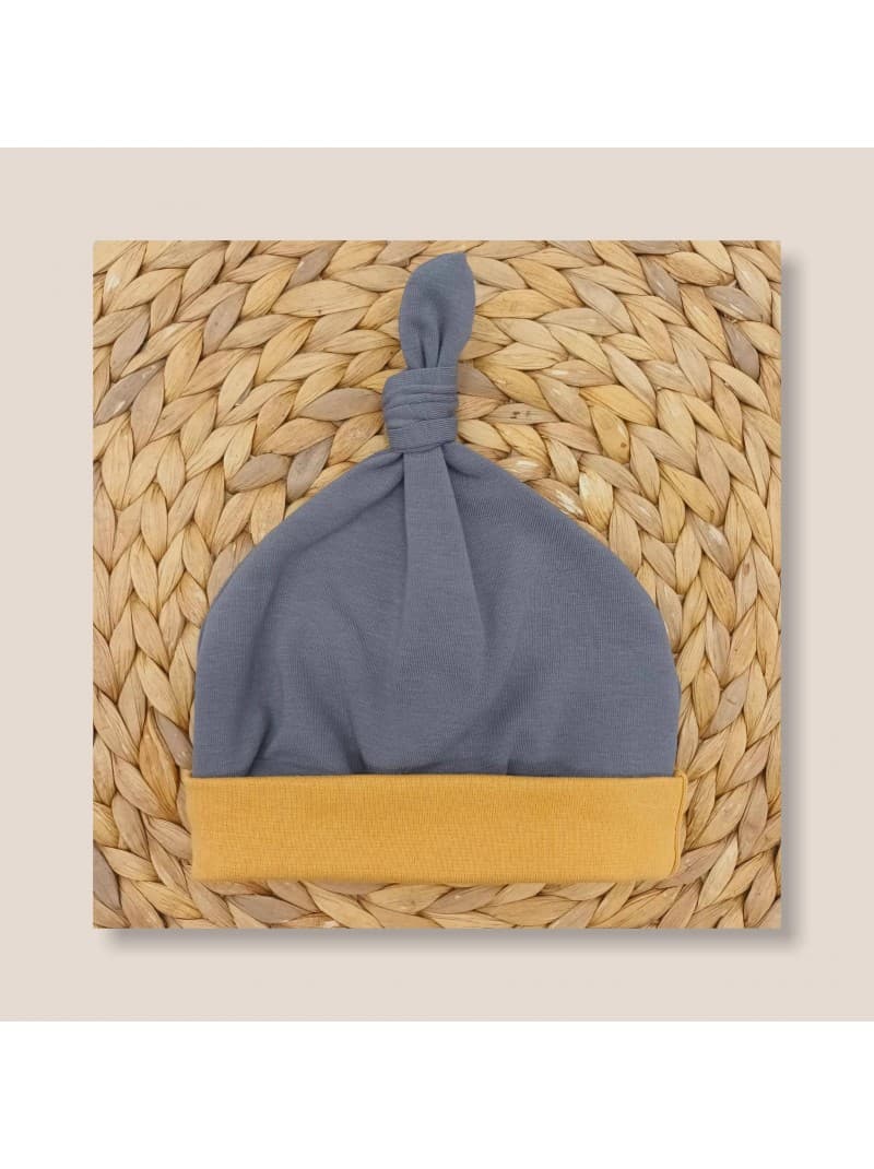 Bonnet évolutif avec noeud Gris 3-18 mois