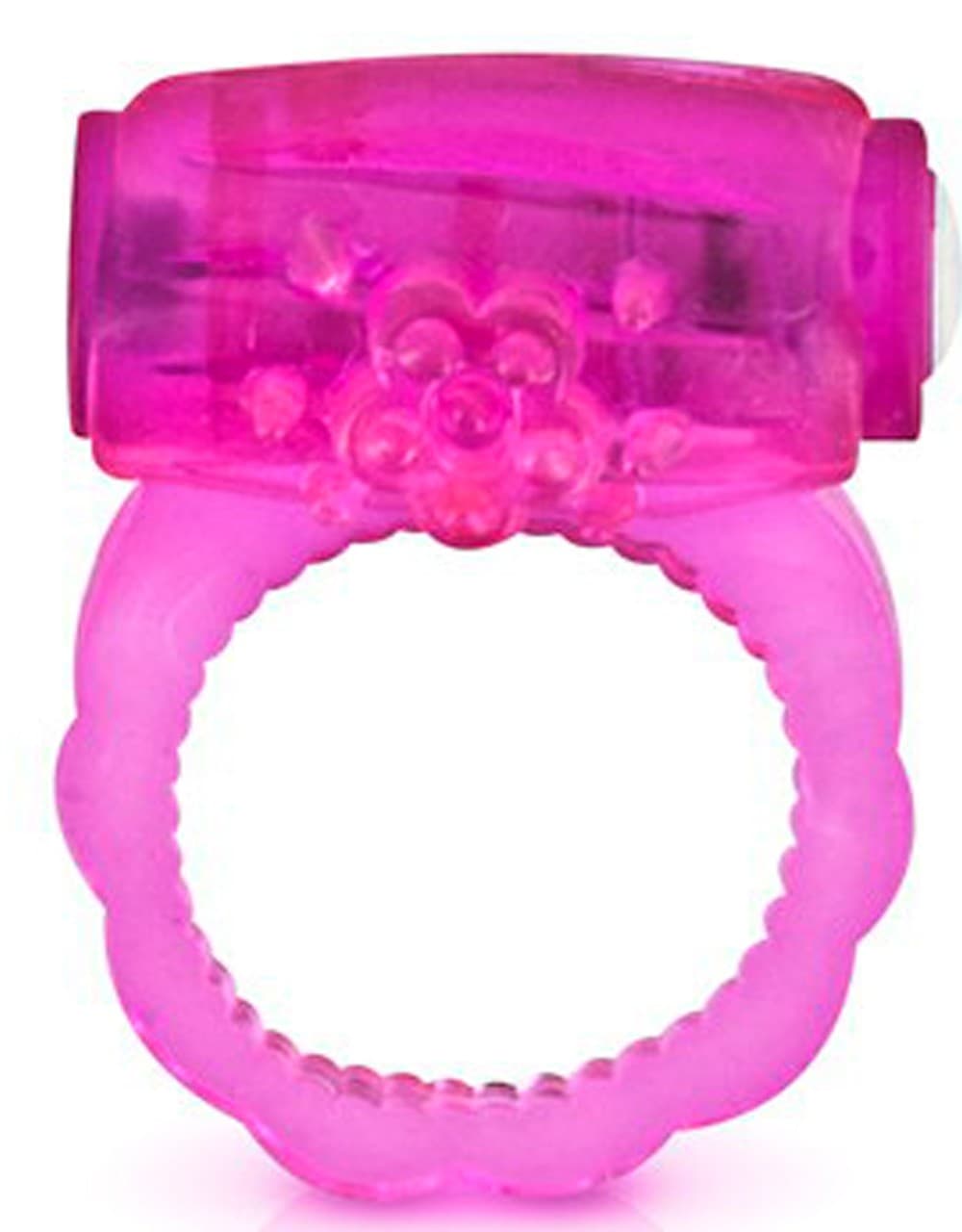 Cockring rose vibrant avec stimulation du clitoris - CC570041
