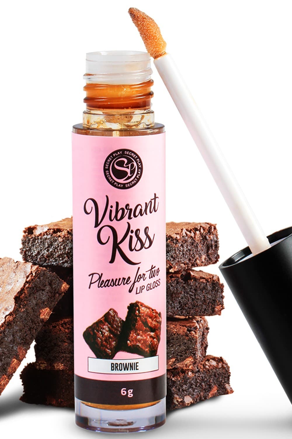 Gloss sexe oral vibrant au brownie 100% comestible