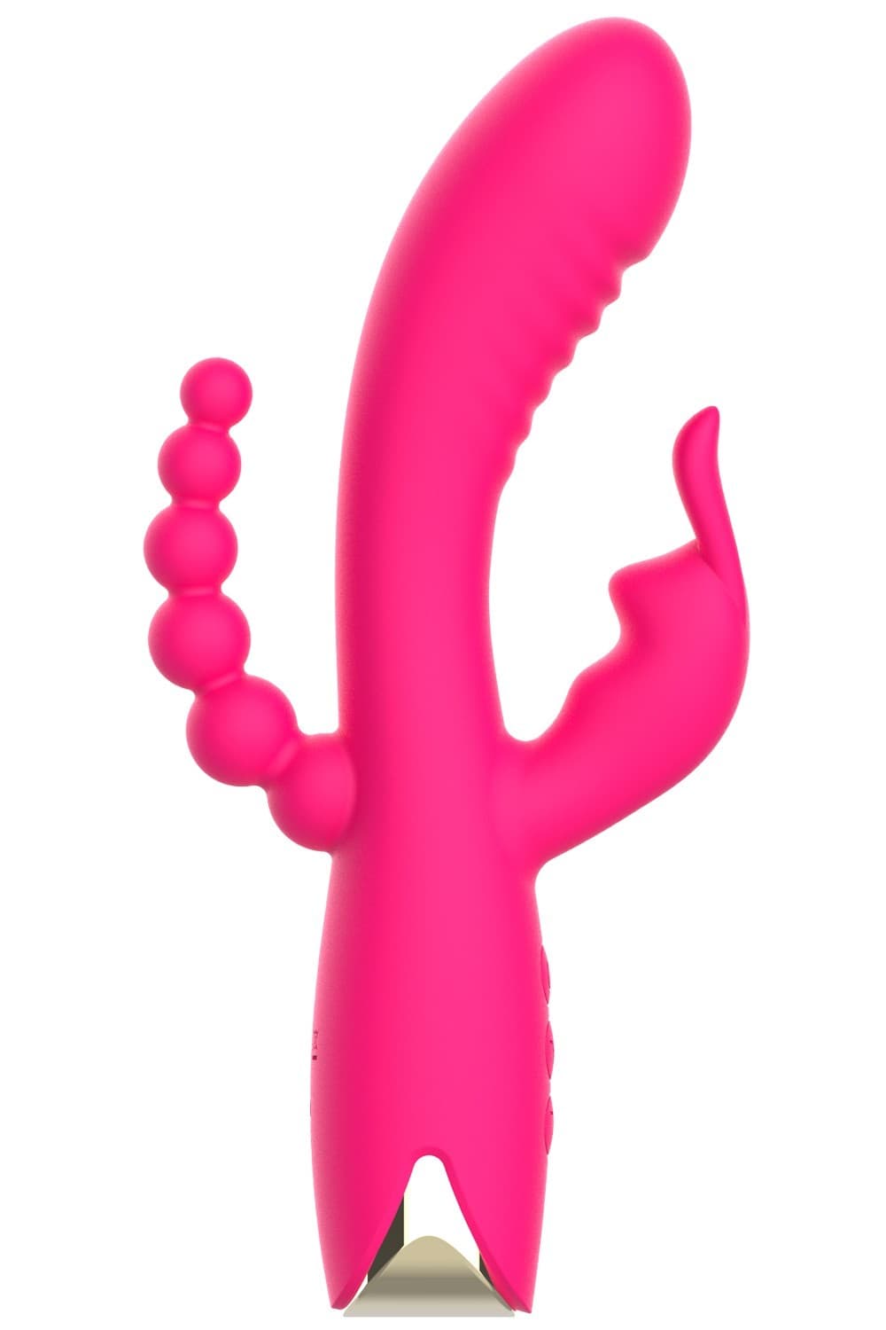 Vibromasseur triple stimulation très puissant rose USB