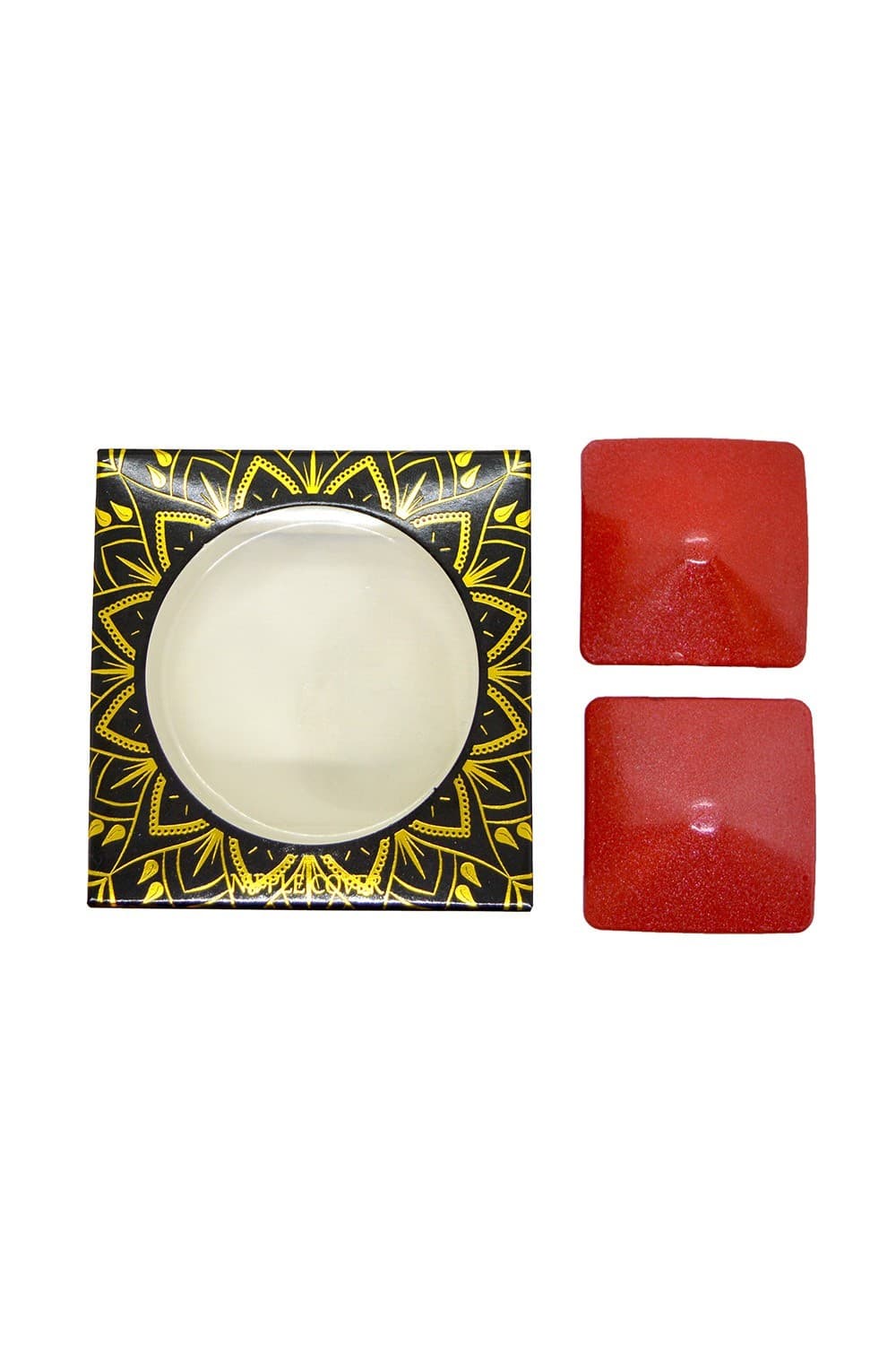 Caches-tétons carré Métal rouge