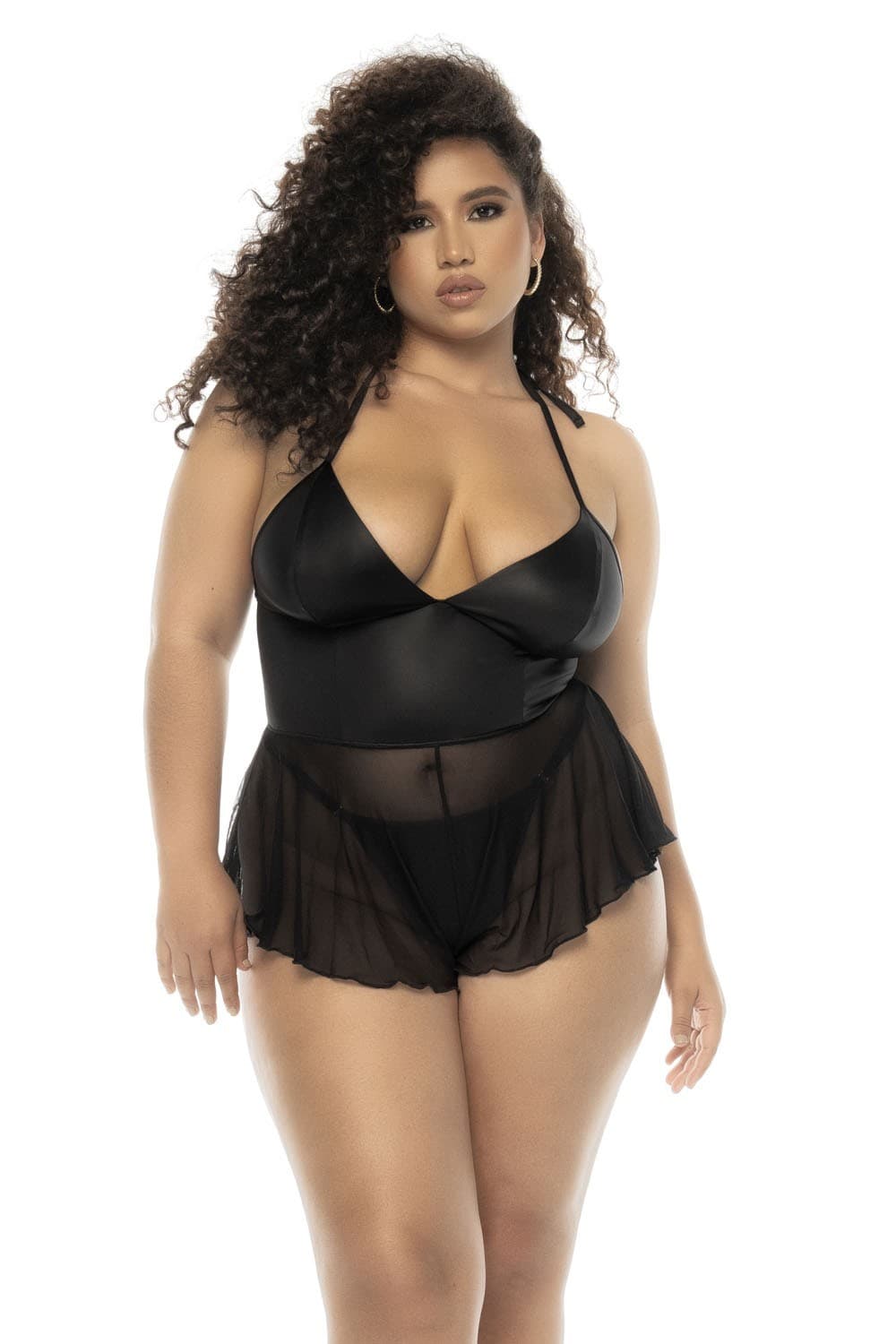 Body grande taille effet babydoll Pearl noir