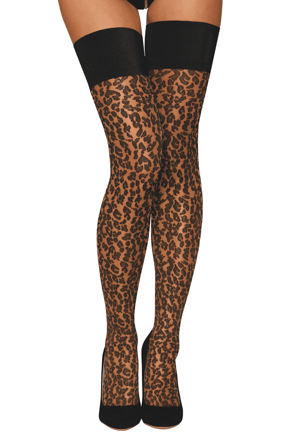 Bas autofixant imprimé léopard - DG0533NBL