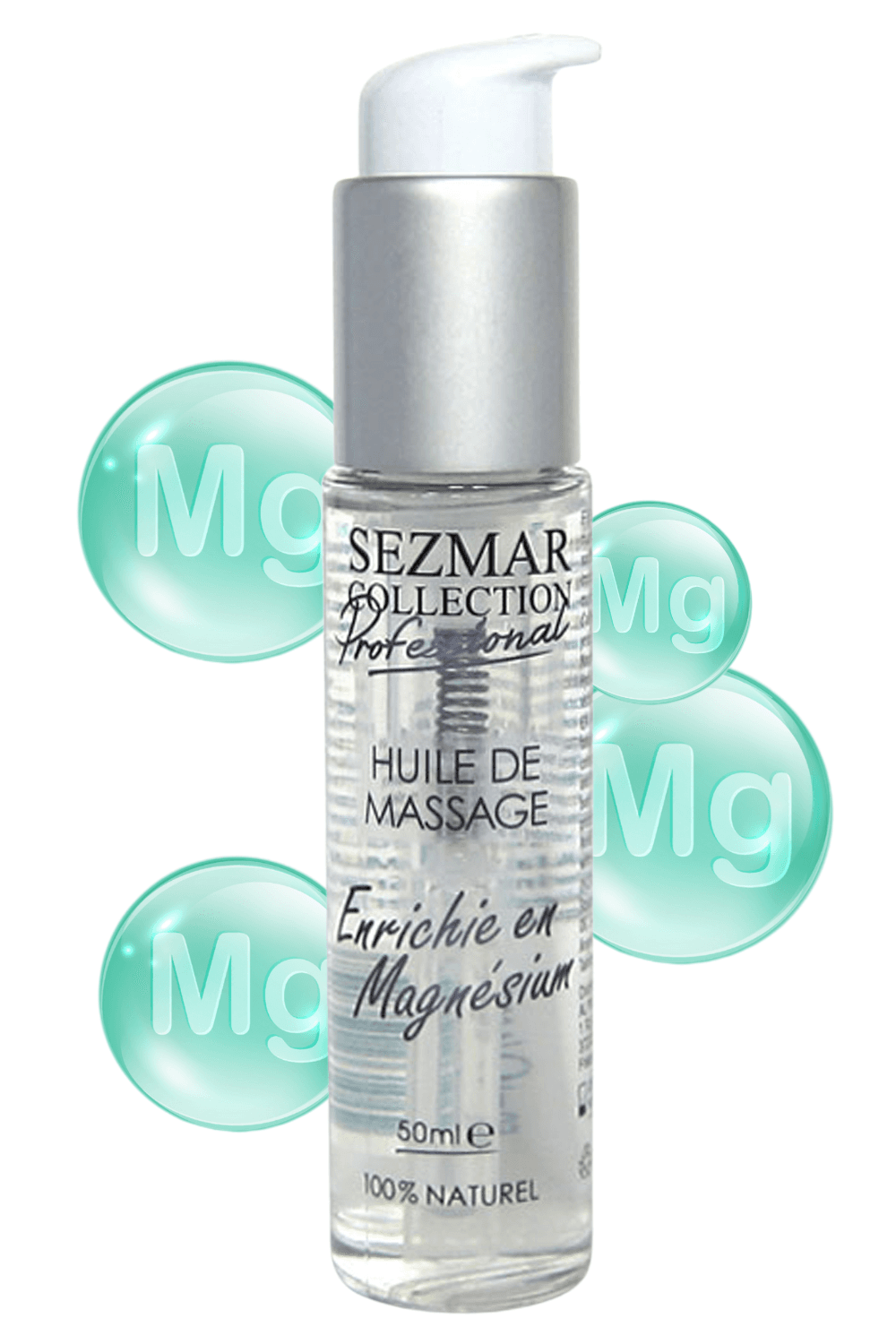 Huile de massage professionnelle Enrichie en Magnésium 100% naturelle - 50 ml