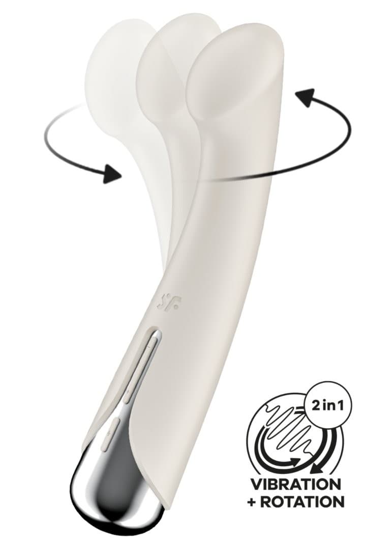 Vibromasseur point G tête rotative blanc Spinning g-spot 1 Satisfyer