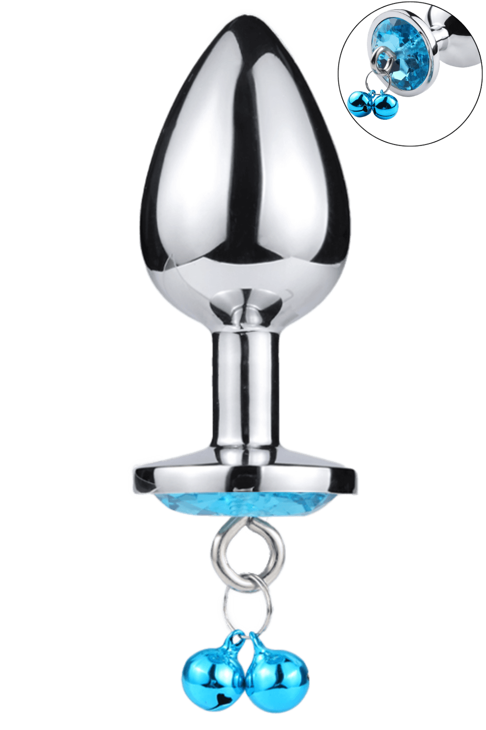 Plug bijou aluminium bleu avec clochettes Taille M