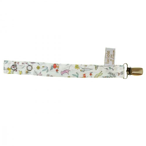 Attache tétine en tissu Liberty Alice rose
