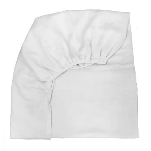 Drap housse 90 cm x 200 cm en gaze de coton blanc