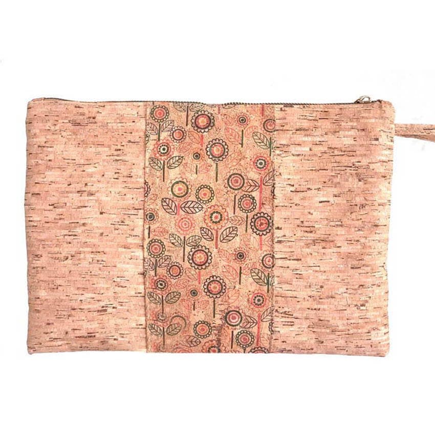 Pochette à fleurs en liège pour femmes