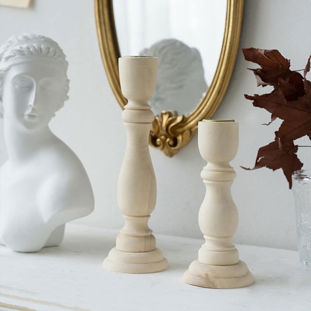 Bougeoir vintage classique en bois M