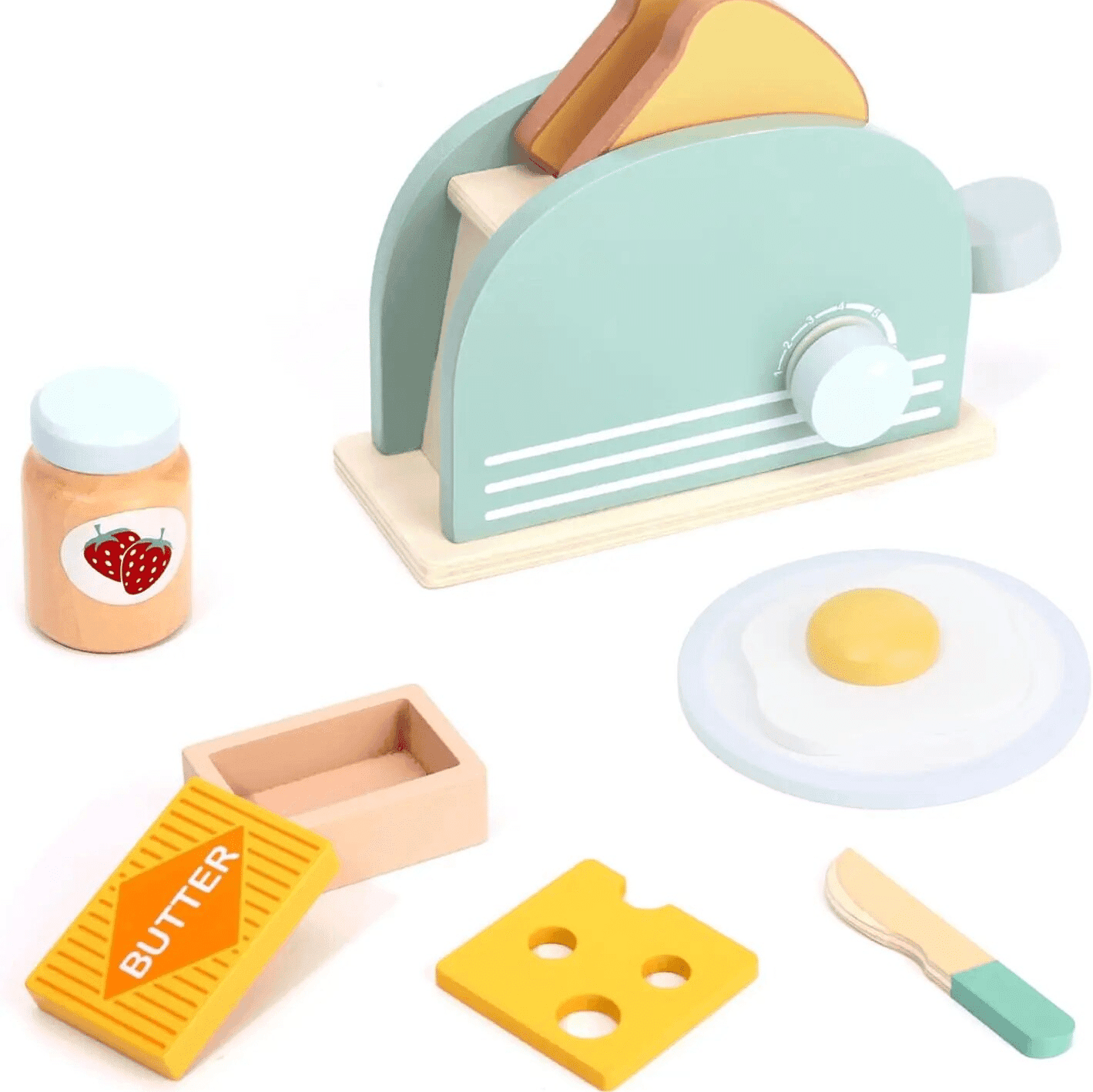 Cuisine en Bois Jouet avec Oeuf et Machine Ă Pain