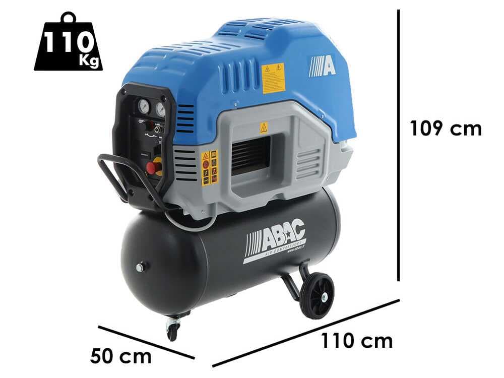 ABAC SPINN D2.2 90W 10 400/50 – Schallgedämpfter dreiphasiger Schraubenkompressor – Motor 3 HP – 90 l