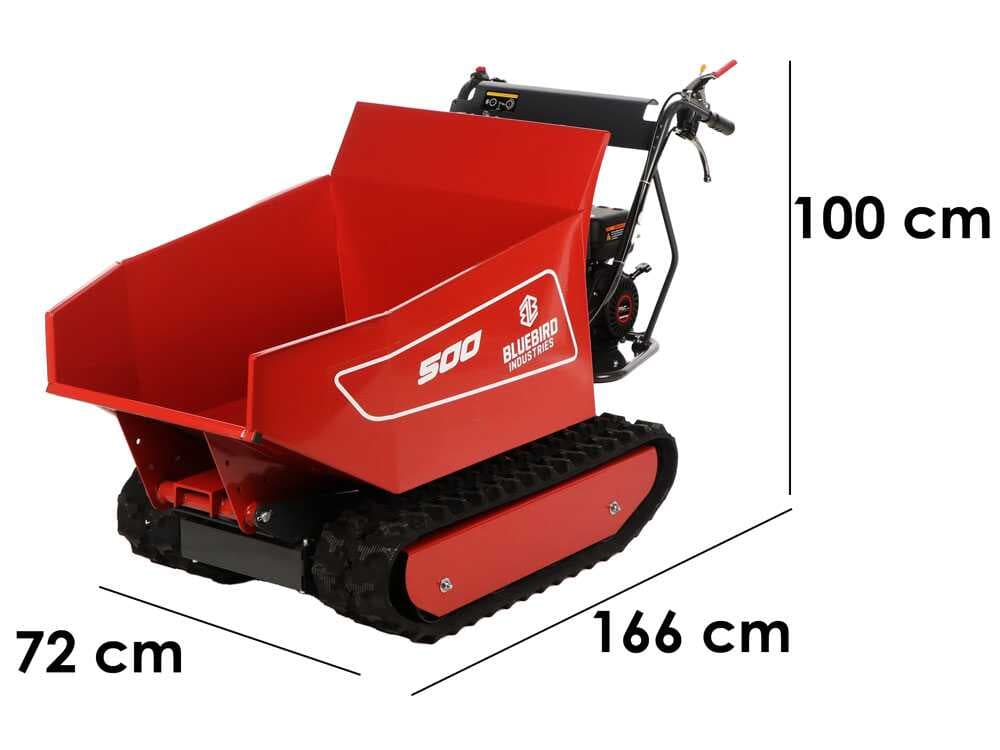 Blue Bird Carrier 500 DH Raupendumber mit hydraulischer Dumper Mulde â TragfĂ€higkeit 500Kg