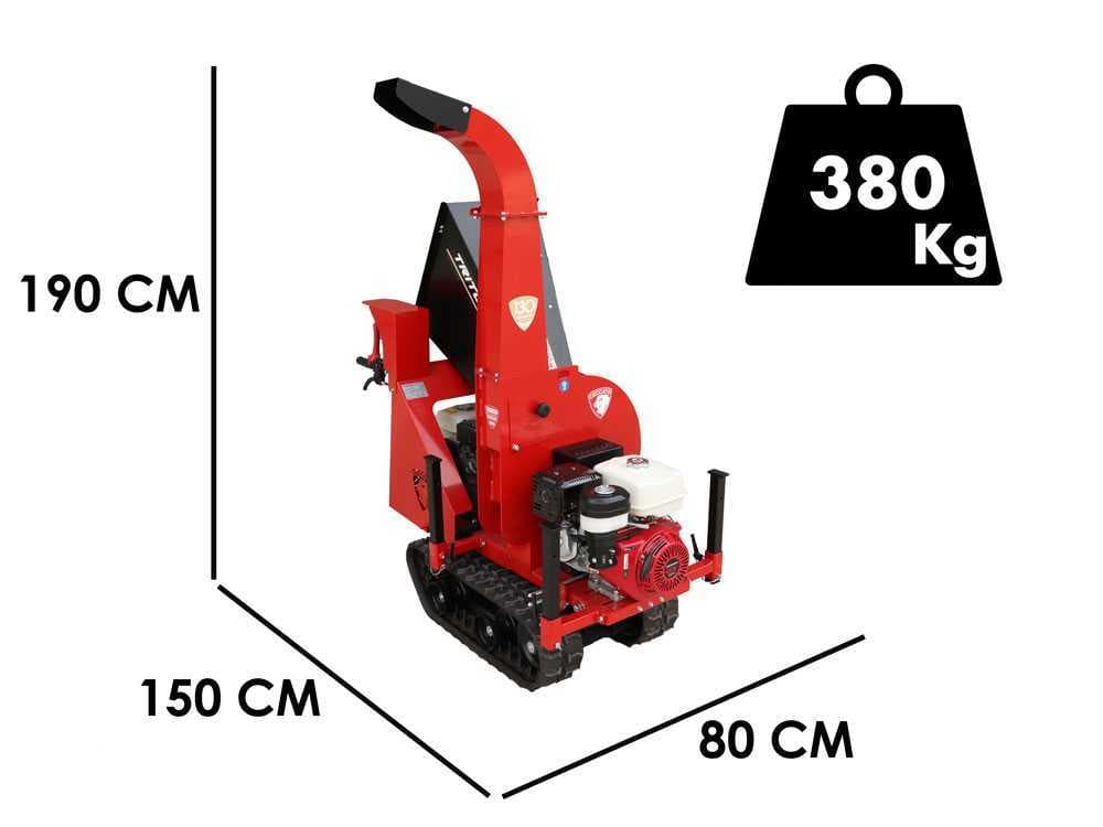Ceccato Olindo Tritone BIG CINGO – Biohäcksler mit Raupenantrieb und Motorschubkarre – Motor Honda GX390