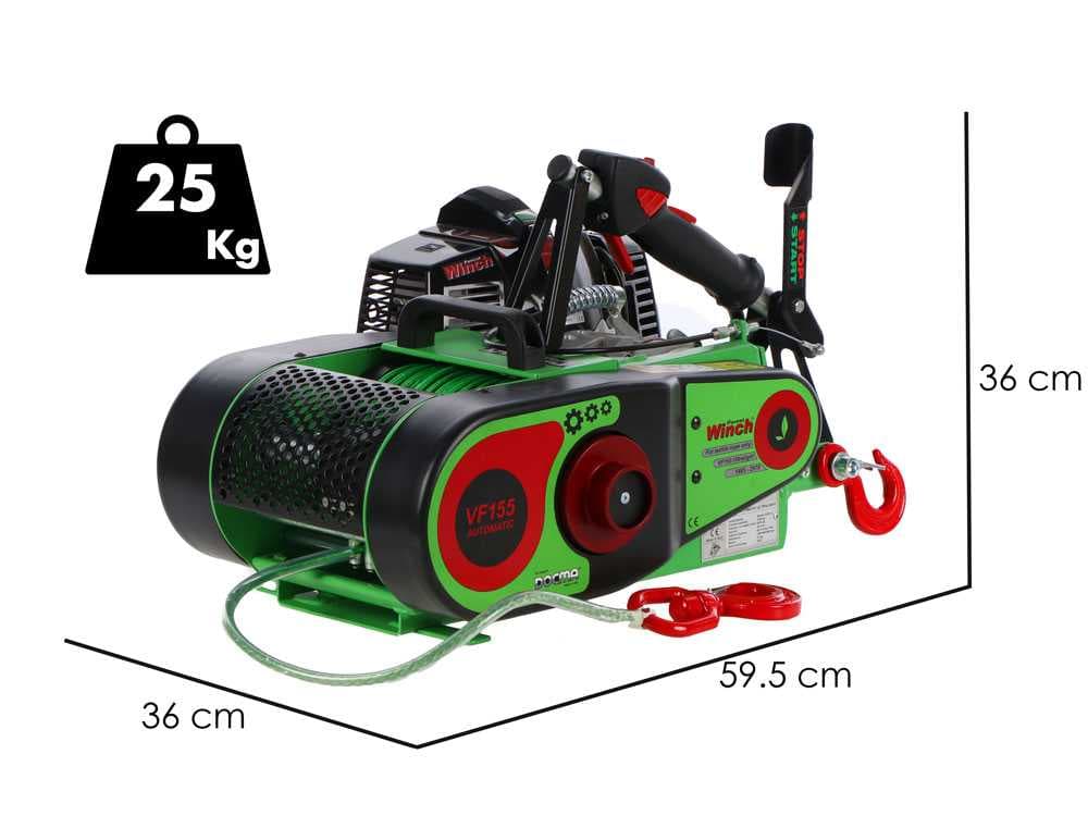 Docma VF155 Automatic Ultralight â Forstseilwinde â Motor Solo HP50E-A â Seil aus Dyneema Ă 5mm 80m