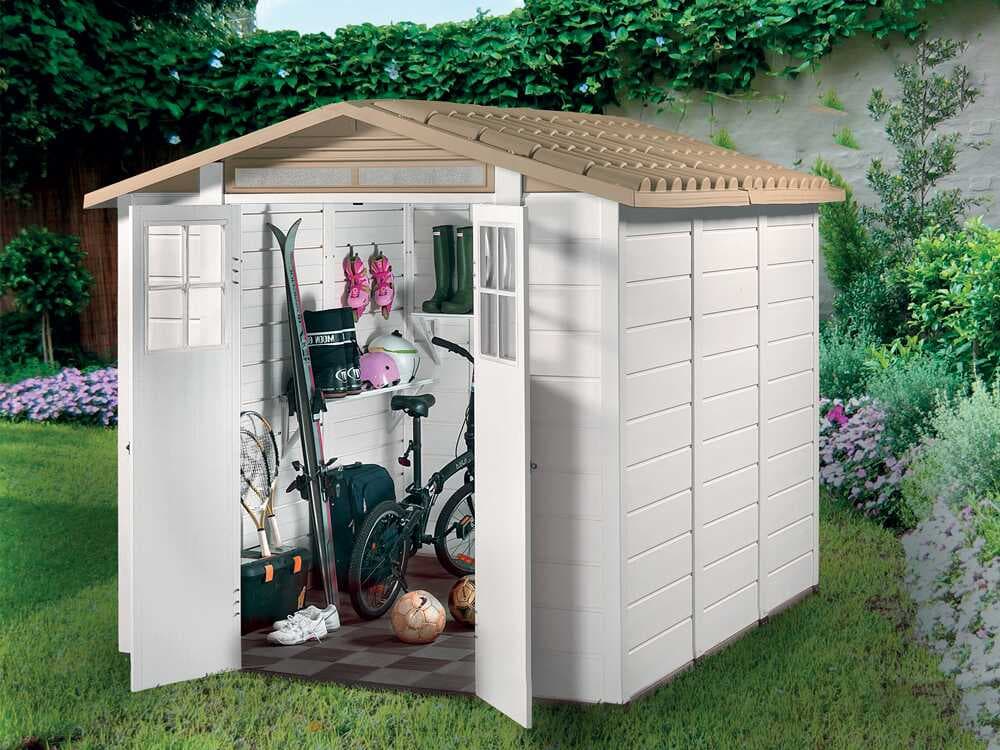 Garofalo Tuscany Evo 240 â GerĂ€tehaus â Mit Fenstern und DoppeltĂŒr â 202,5 Ă 242,5 Ă 220 cm
