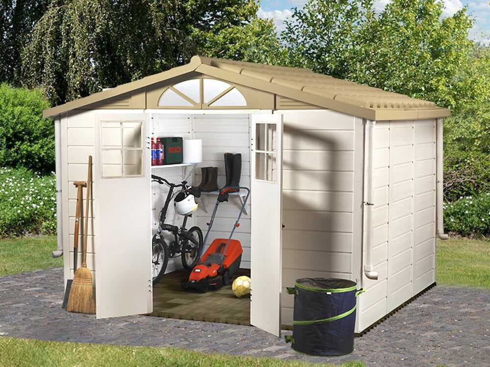 Garofalo Tuscany Evo 280 â Gartenhaus â Mit Fenstern und DoppelflĂŒgeltĂŒr â 282.5Ă242.5Ă225 cm