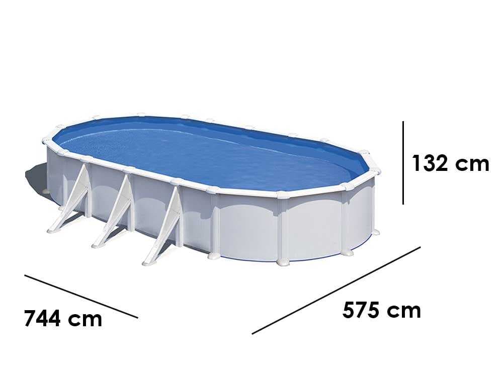 Gre Atlantis Oval 730x375x132cm â Stahlwandbecken