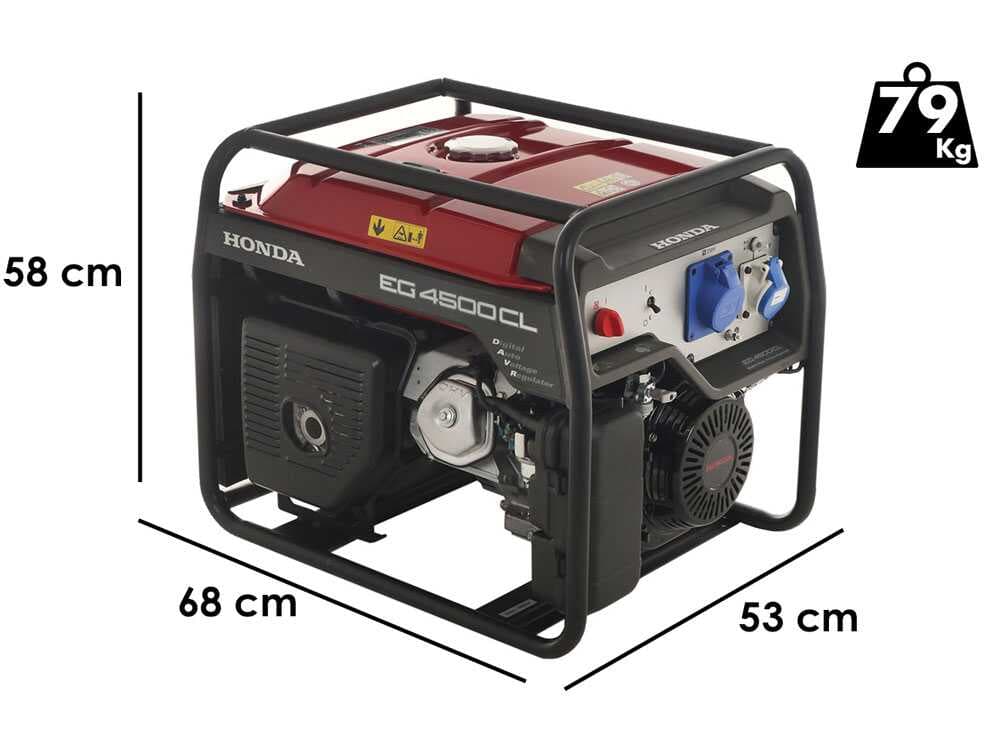 Honda EG 4500 CL – Benzin-Stromerzeuger mit AVR-Regelung 4.5 kW – Dauerleistung 4 kW – 230V