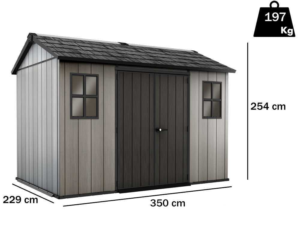 Keter Oakland 1175 â Gartenhaus â mit Seitenfenstern â 350x229x254 cm