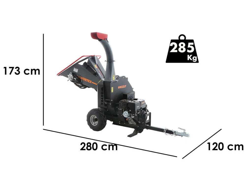 Wortex Grizzly – Häcksler mit Verbrennungsmotor – Loncin 420ccm mit Elektrostarter