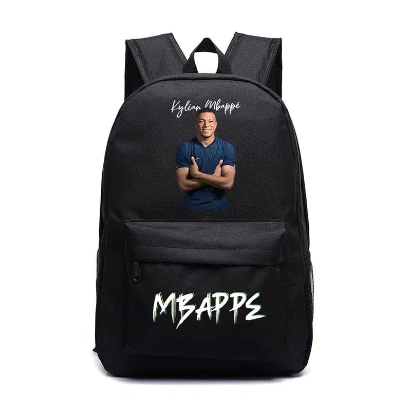 Zwarte rugzak met Mbappé-print en tekst