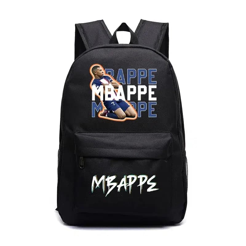 Zwarte Rugzak Mbappé Voetbaldesign Kinderen