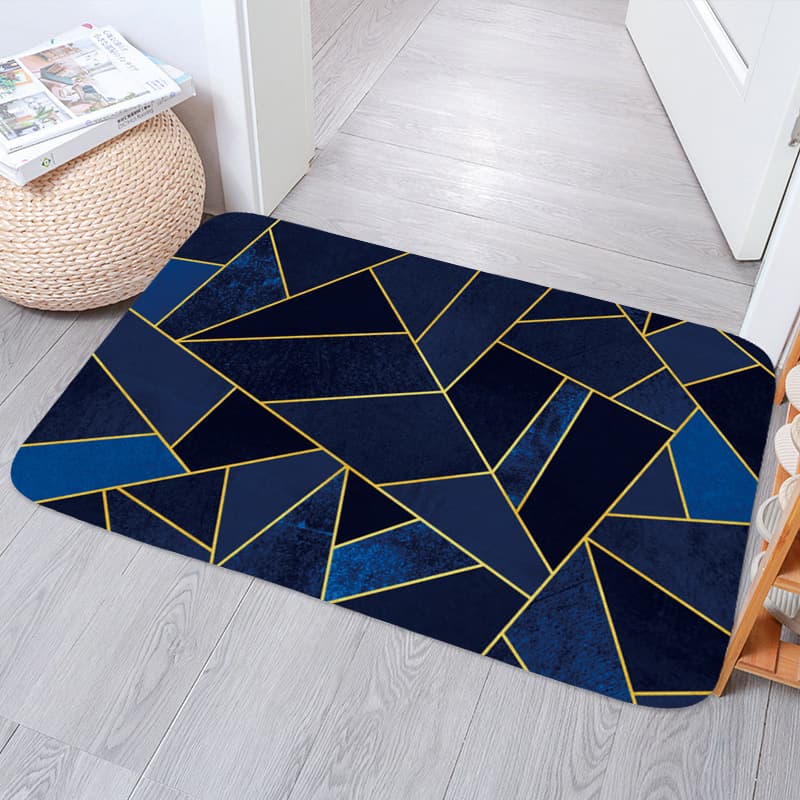 Paillasson graphique bleu marine