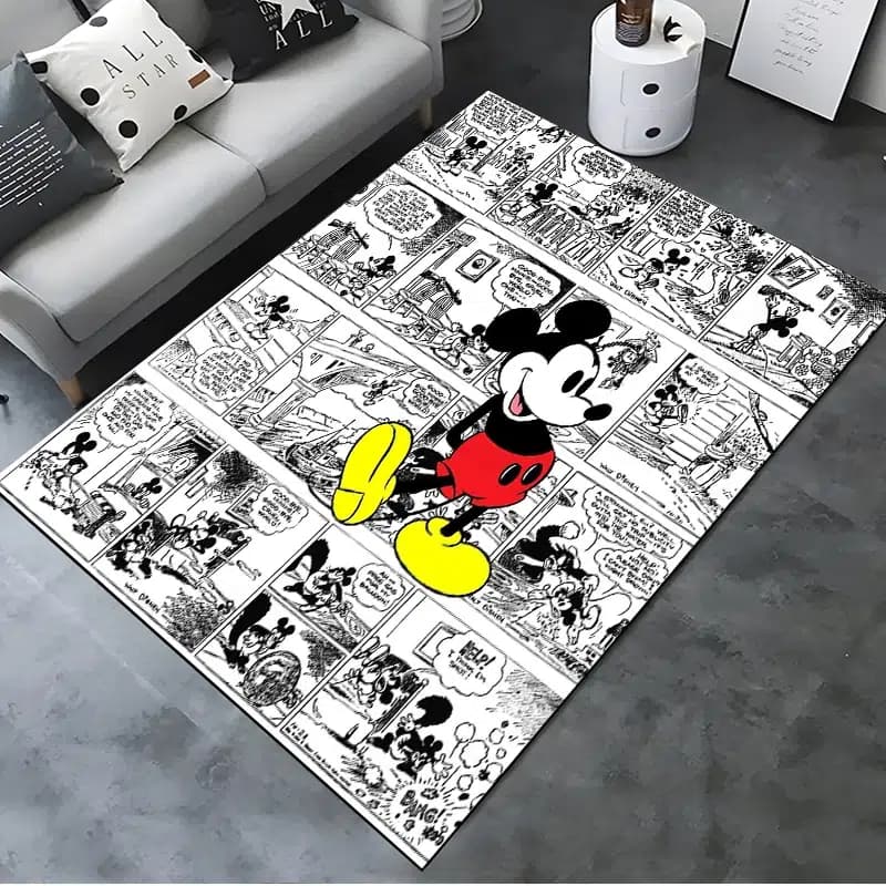 Paillasson Disney Mickey Mouse noir et blanc - S