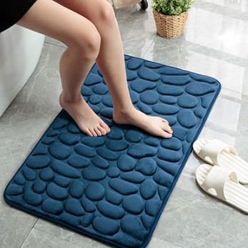 Paillasson bleu à pavé antidérapant - 50x80 cm