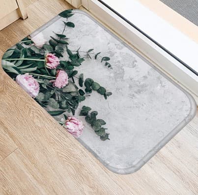 Paillasson d'intérieur à fleurs eucalyptus