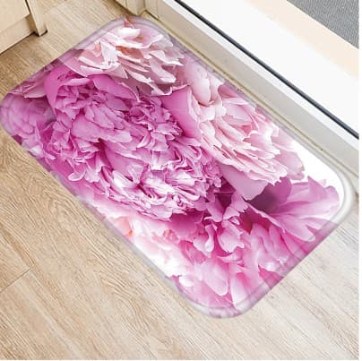 Paillasson d'intérieur à pivoines roses