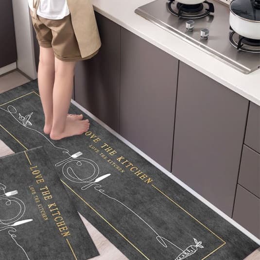 Paillasson de cuisine gris - M