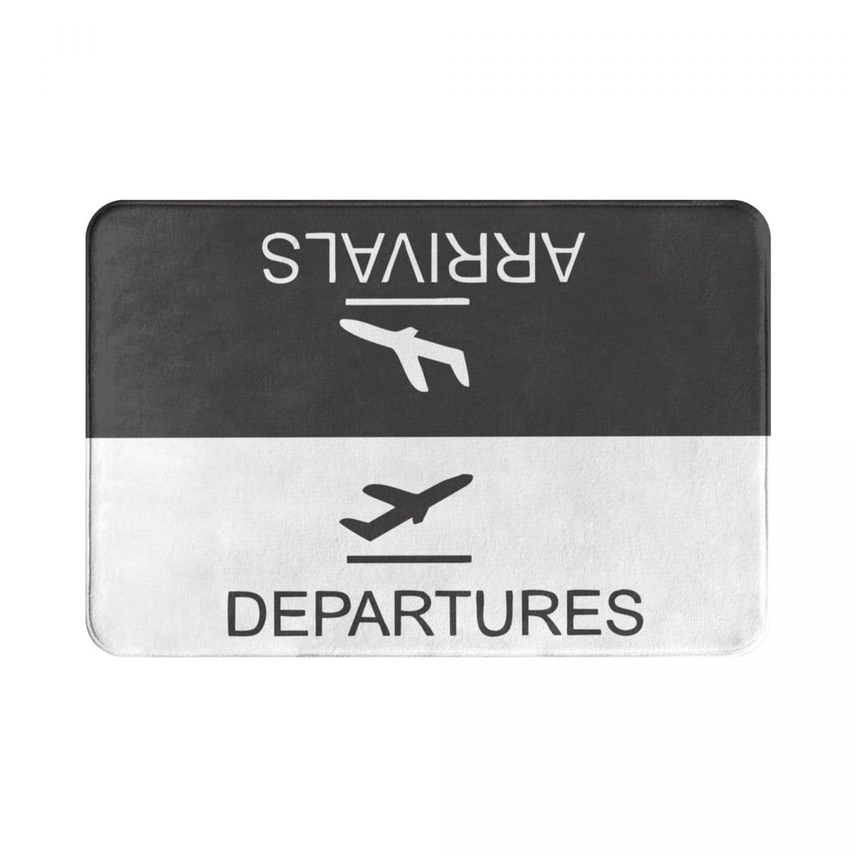 Paillasson Departures-Arrivals noir et blanc - XL