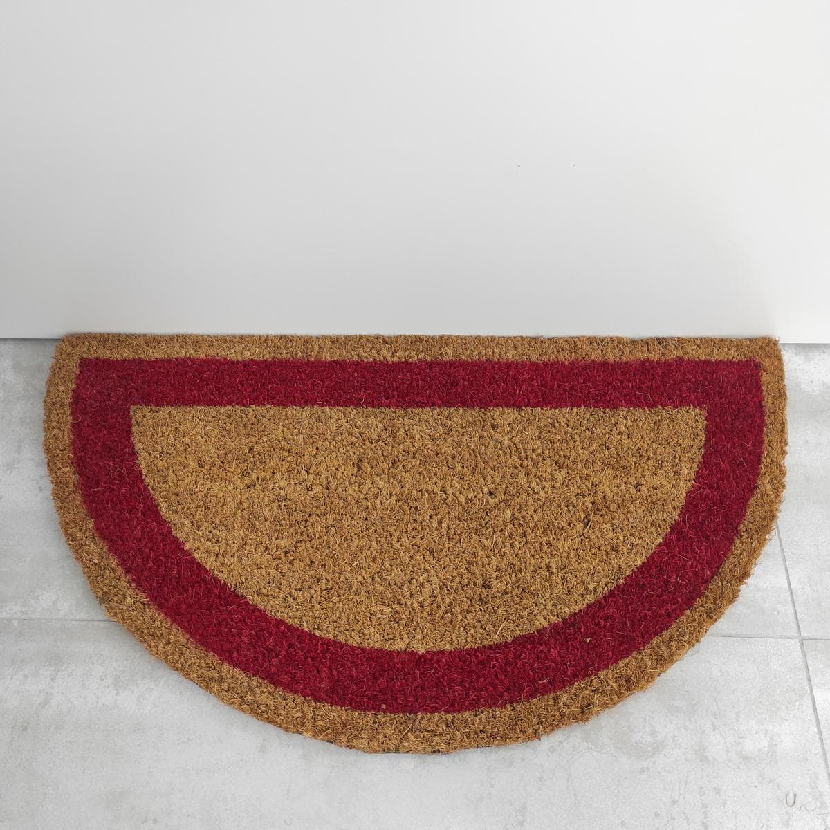 Paillasson en coco demi-lune rouge