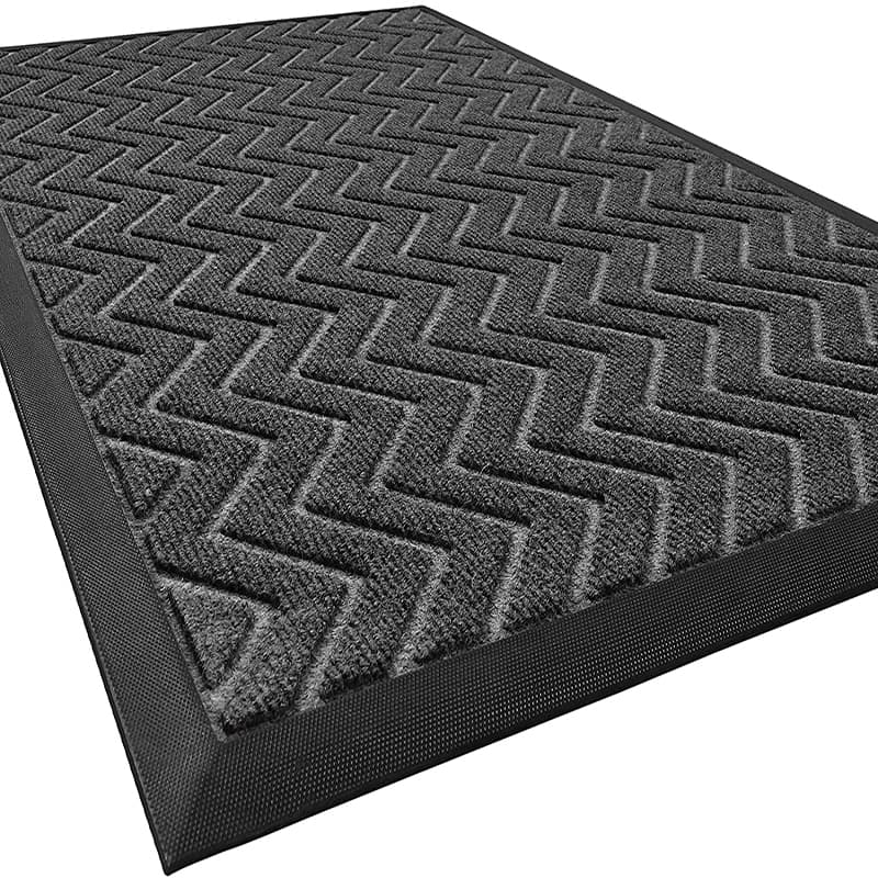 Paillasson noir zigzag