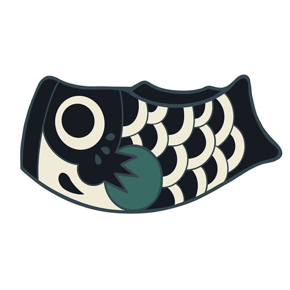 Paillasson original en forme de carpe noir