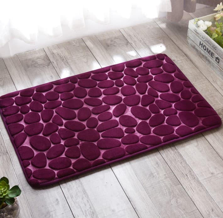 Paillasson rose à pavé antidérapant - 50x80 cm