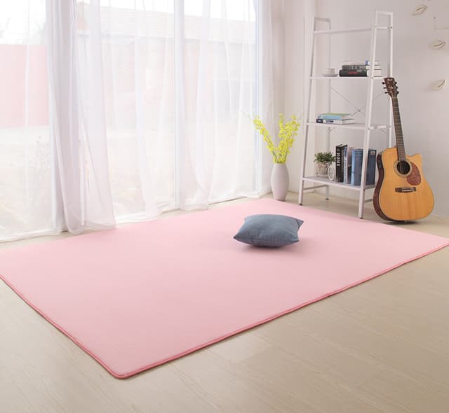 Tapis rose clair rectangulaire - 80x200 cm