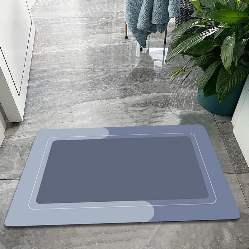 Paillasson uni bleu rectangulaire - 50x80 cm
