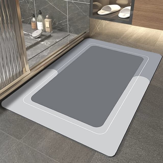 Paillasson uni gris rectangulaire - Gris - 40x60 cm