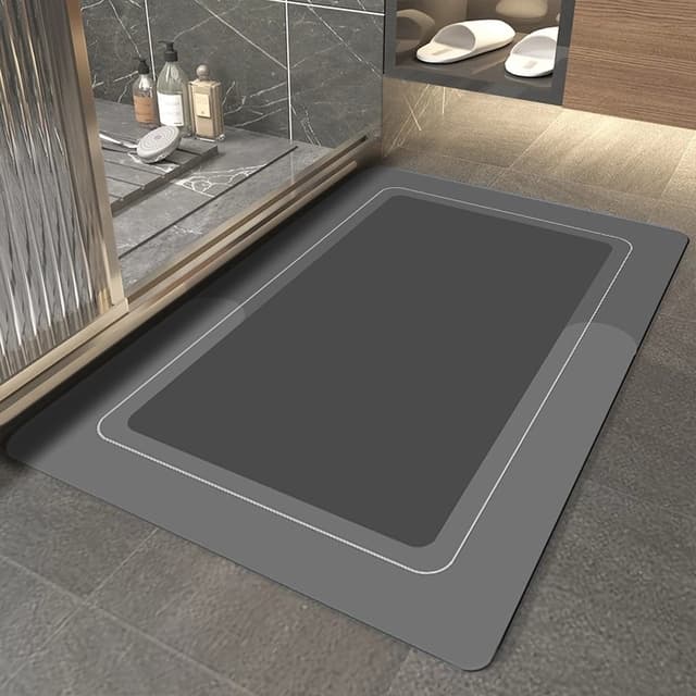 Paillasson uni noir rectangulaire - Noir - 40x60 cm
